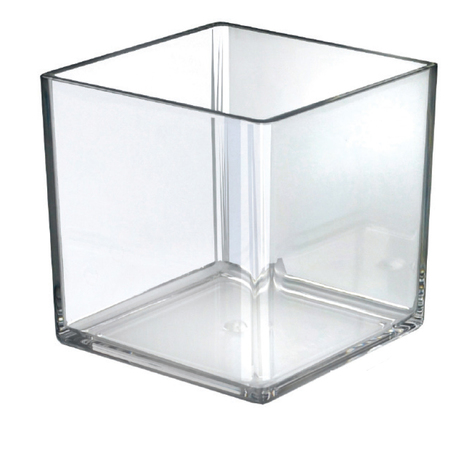AZAR DISPLAYS 7" Deluxe Clear Acrylic Cube Bin, PK4 556307